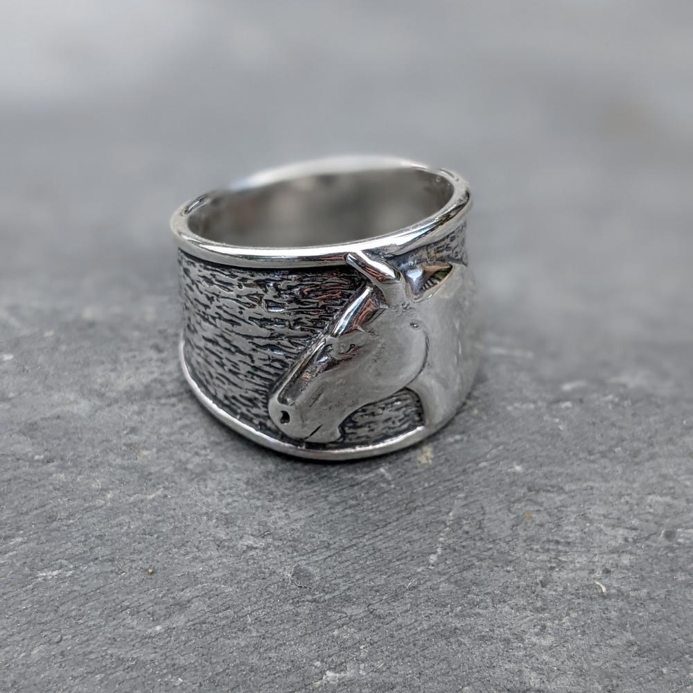 Silpada RARE Sterling Horse Head Ring Sz 8 R1460